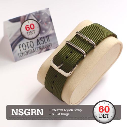Foto Produk Nato Strap Tali Jam Tangan Canvas Nylon Kain 18mm 20mm 22mm 24mm NSGRN dari 60DET