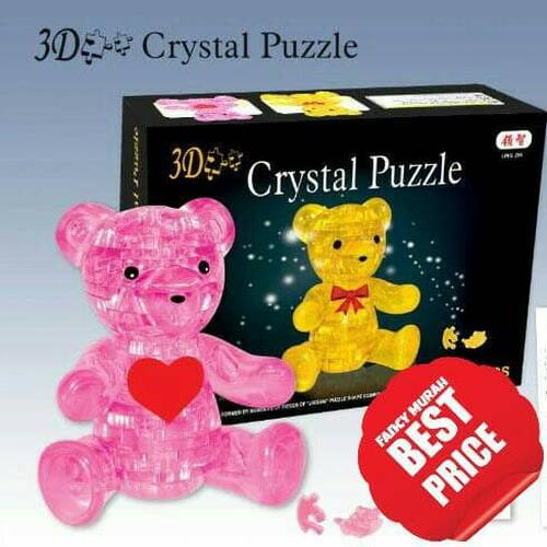 Crystal Puzzle 3D Bear Beruang Kuning 