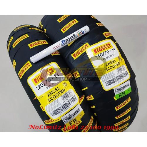 Foto Produk Ban Pirelli Angel Scooter Depan Belakang Aerox 155 + Spidol Ban Toyo dari NoLimitz Maticshop