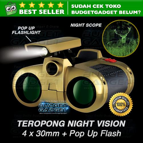 Foto Produk Teropong Night Scope 4 x 30mm Binoculars with Pop-Up Light dari BudgetGadget