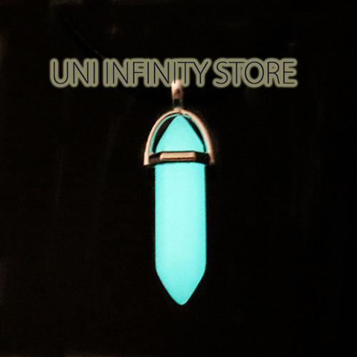 Foto Produk JWNE0204Blue Kalung Batu Hexagram Cowok Cewek Biru Glow In The Dark dari uni infinity store