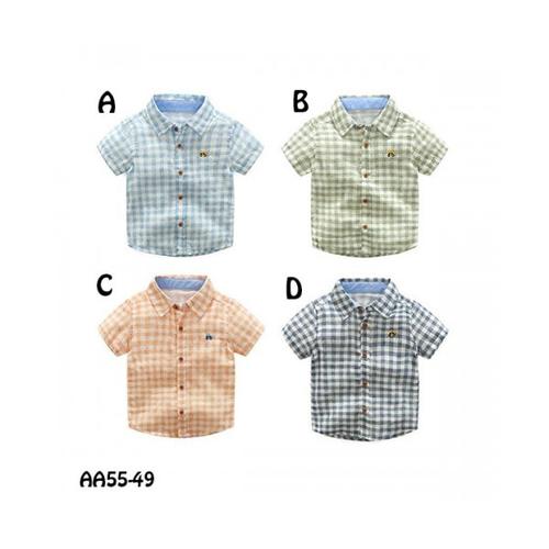 Foto Produk ATASAN ANAK SHORT TEE PLAID GREEN AA5549B dari Bebi J Shop
