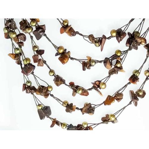 Foto Produk VeE Kalung Mutiara Kombinasi Batu Tiger Eye dari Vee Jewelry