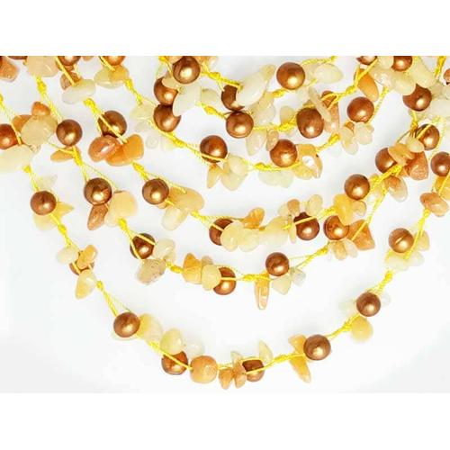 Foto Produk VeE Kalung Mutiara Kombinasi Batu Sunkist Yellow dari Vee Jewelry