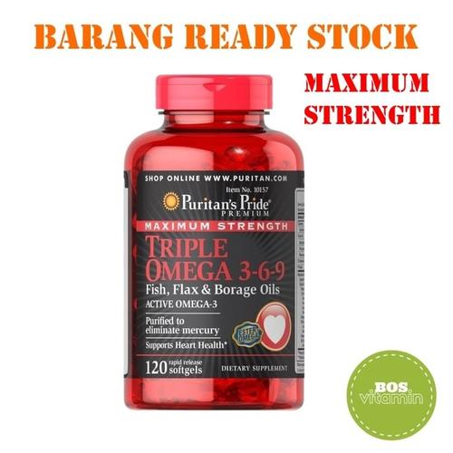 Jual Puritan's Pride Maximum Strength Triple Omega 3-6-9 - 120 Softgels -  Jakarta Timur - vitamincenter | Tokopedia