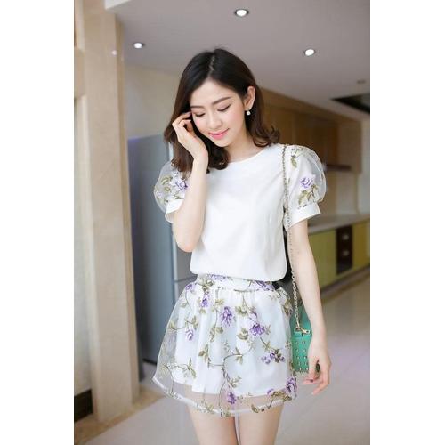 Jual Organza Blouse \u0026 Skirt Purple Top 