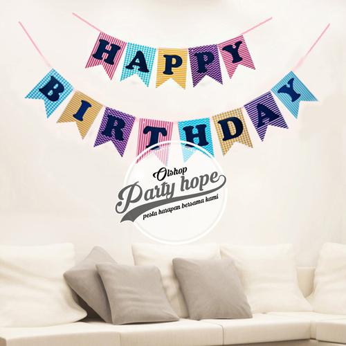 Foto Produk banner HBD RAINBOW / banner COLOURFULL / bunting flag warna warni dari PARTY HOPE 2