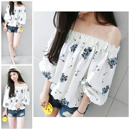 Foto Produk MFC313 Mawar Blouse Flower Blus Kaos Baju Atasan Wanita Murah Supplier dari My Fashion Collection