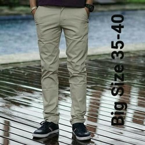 Foto Produk celana chino panjang pria warna cream size 35-40 jumbo dari Baijonk Store Bandung
