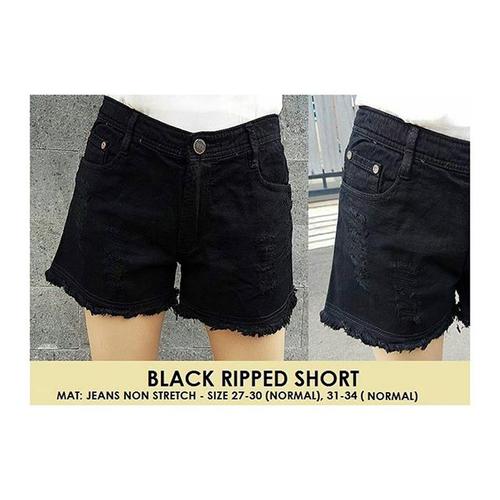 Jual BLACK RIPPED SHORT. BLACK HOTPANTS 