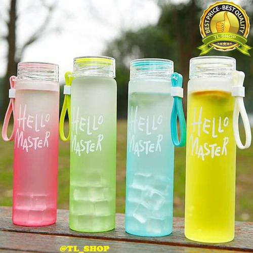 Foto Produk BOTOL HELLOMASTER COLOURFULL KACA 480ML FREE POUCH SESUAI WARNA-TLSHOP dari TL Globalindo