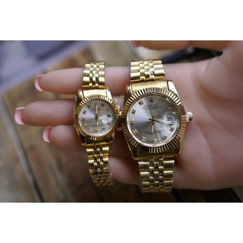 Foto Produk JAM TANGAN COUPLE JAM TANGAN ROLEX OYSTER GOLD KOMBI MURAH TERMURAH dari waw03