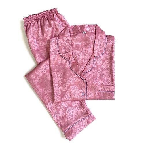 Foto Produk Piyama Mewah Pink Blossom Rosy Satin Baju Tidur Pajamas Wanita PSR5 dari JURAGAN-SINAGA