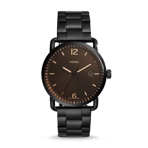 Foto Produk Fossil FS5277 Men The Commuter Date Black Stainless Steel Watch dari Lumut Watch