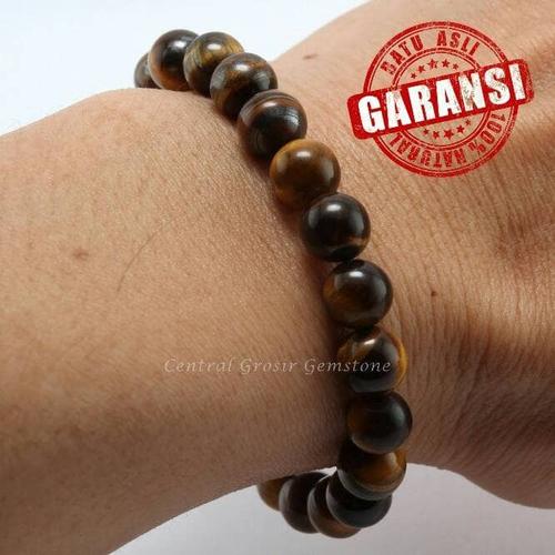 Foto Produk GELANG BATU NATURAL TIGER EYE ORIGINAL STONE BRACELET GUARANTEE dari Central Grosir Gemstone