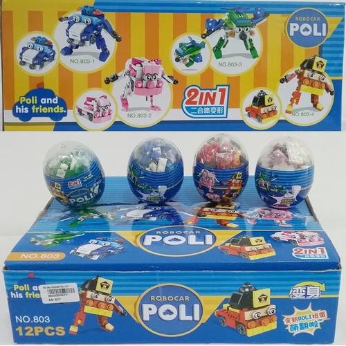 Foto Produk Robocar POLI 2 in 1 Figure Surprise Egg-Telur-Block-Lego-Robot Mobil dari kalarta shop