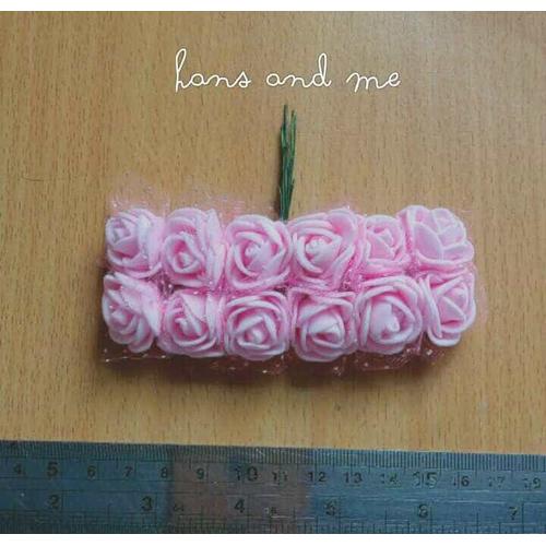 Foto Produk Bunga Mawar Gabus Tile warna Pink Muda (12 tangkai/set) dari Hans and Me