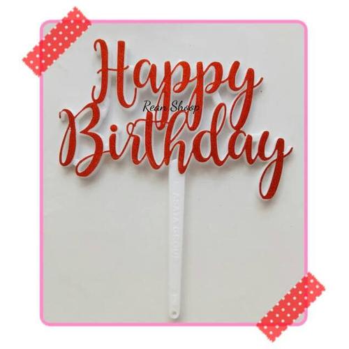 Gambar Topper toper hiasan cake happy birthday kue ulang tahun akrilik orange dari reanolshoop Kota Bekasi Tokopedia