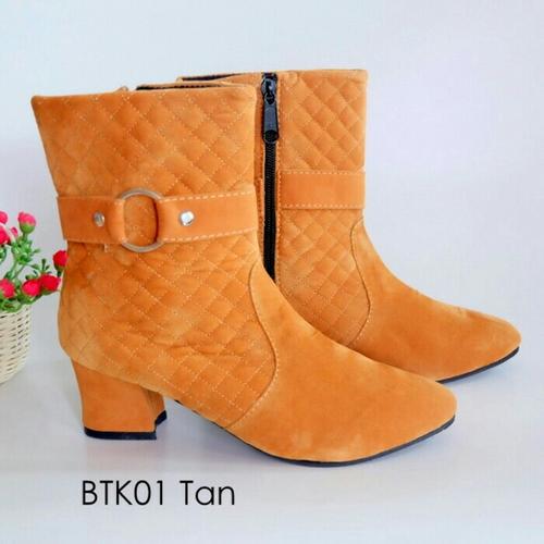_Sepatu boots heels suede wanita 