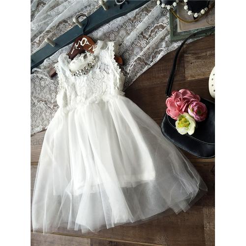 Foto Produk Dress Putih Dress Kondangan Anak Flower Girl BC1410 Camilla White Dres - 3-4 tahun dari LollaLand