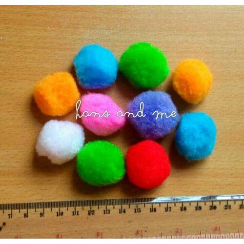 Foto Produk Pom Pom 3cm / Pompom 3 cm Warna-Warni dari Hans and Me