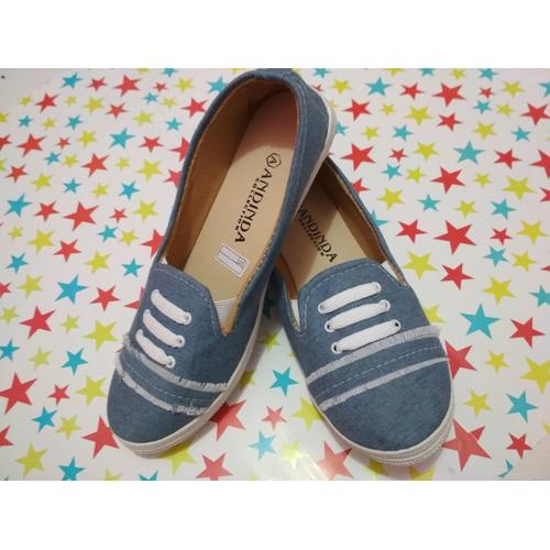 Flat Shoes Denim Levis Sepatu Teplek 