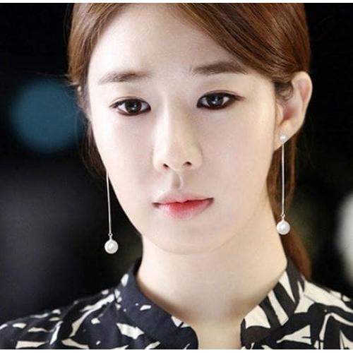 Foto Produk ANTING KOREA WANITA IMPORT TUSUK MUTIARA PANJANG SILVER S925 dari All the Things I Need