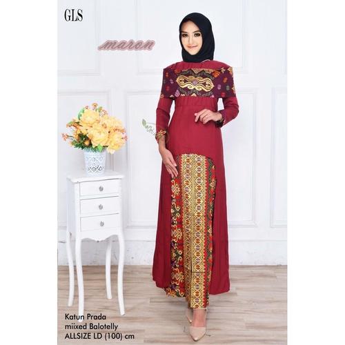 Foto Produk Stelan Kebaya Model Pinguin Panjang Bahan Baloteli Murah Ukuran M-XL - Merah, XL dari Simi Fasion Shop