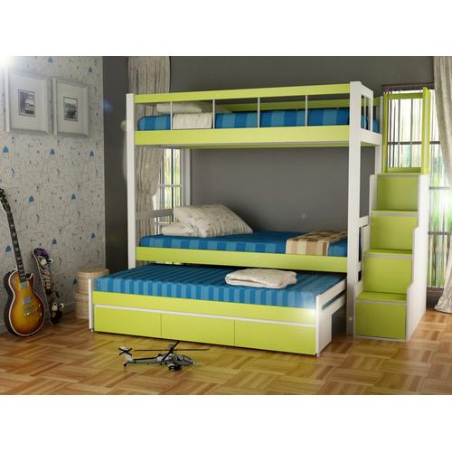 Foto Produk Funkids Tempat Tidur Anak Triple Bed Lecia 01-100 Tangga Laci dari Funkids Furniture