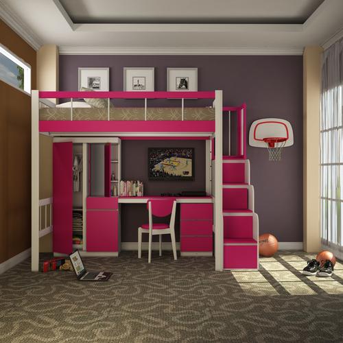 Foto Produk Ranjang Anak Kayu Ilectra 02-100 Tangga Laci dari Funkids Furniture