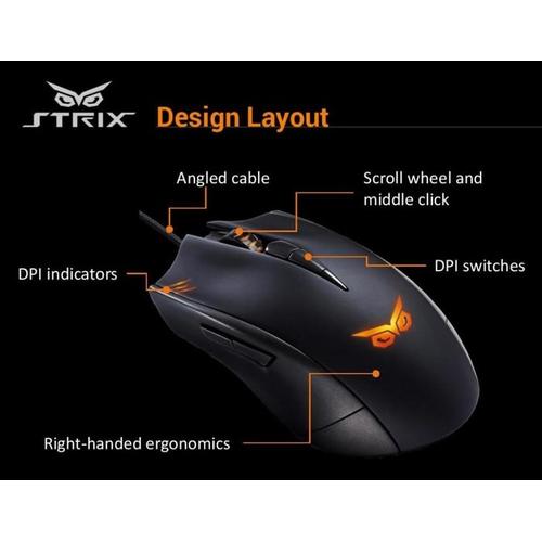 Souris Gamer Asus Strix Claw - Noir Et Rouge - Parfaite Pour Le Jeu - État Comme Neuf !