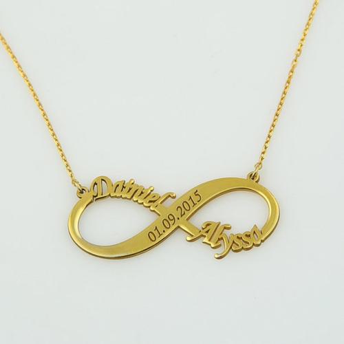 Jual Kalung+liontin nama Infinity lapis 