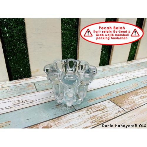 Foto Produk Tempat lilin kaca bentuk bunga dari Dunia Handycraft OLS