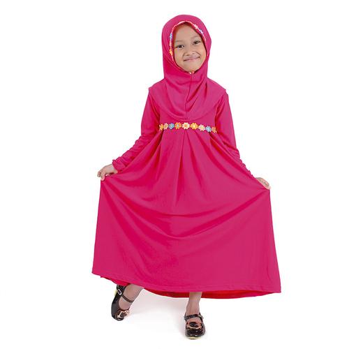 Foto Produk Baju Muslim Gamis Anak Perempuan Pink Lucu Simple Murah dari Grone