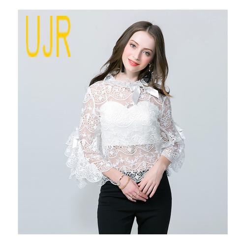 Jual Blouse Bow Collar Design Full Lace 