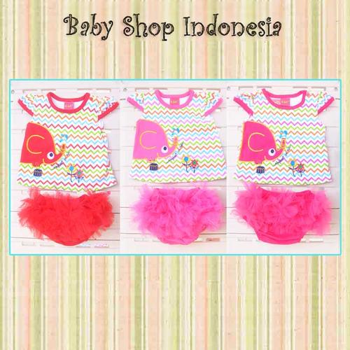 Foto Produk Setelan Baju Celana Rok Tutu Bayi Elephant dari Baby Shop Indonesia BSI