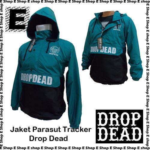 Jual Jaket Parasut Parka Tracker Drop Dead Hijau Tosca Hitam