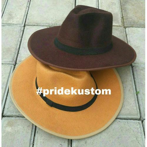 Jual topi fedora brim lebar warna zoro 