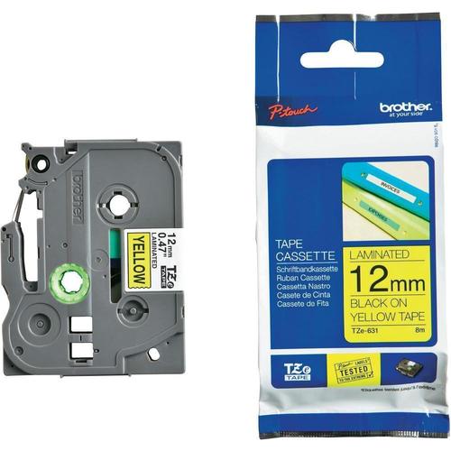 Foto Produk Brother Label Tape TZE-631 12MM Black On Yellow TZE 631 - Label Print dari Brother Label Printer