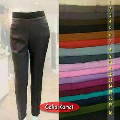 Foto Produk celana kerja wanita merk CELIA celana bahan pinggang karet dari salbishop