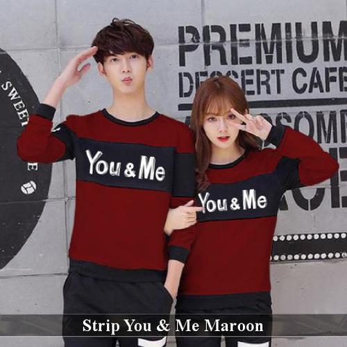 Gambar Kaos Lengan Panjang | Kaos Pasangan | Kaos Keren | couple strip you me dari koleksi baju couple Kab. Sleman Tokopedia
