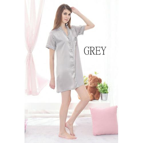 Piyama Rok Baju Tidur Sleep Shirt Satin 