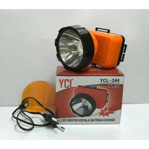 Foto Produk Senter Kepala / Headlamp AC DC 2 Watt (Charger dan Baterai) dari Pooh Shop Grosir