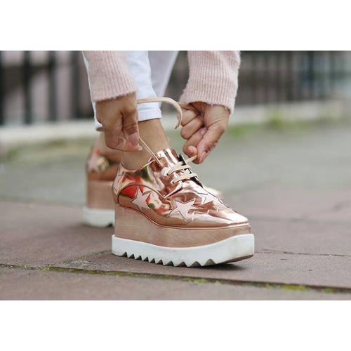 Rose Gold Stella Mccartney Eclypse Metallic Sneakers Rose Gold