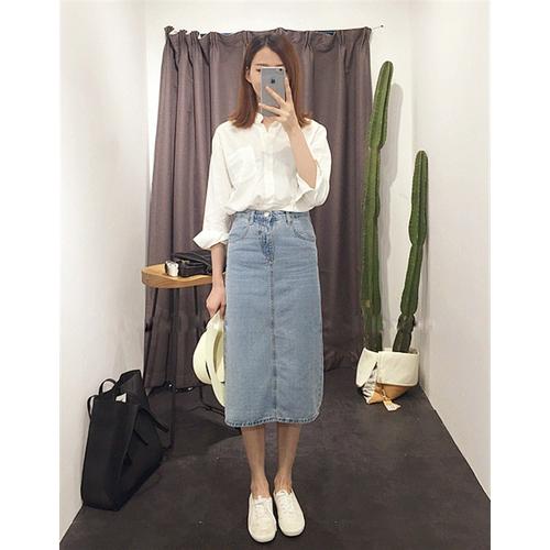 slit midi skirt