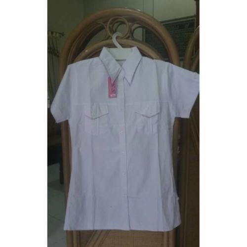 Jual Baju Kerja Putih Polos Lengan Pendek Wanita Ld 80 84 Kemeja Blus Kota Surakarta Pasar Klewer Grosir Tokopedia