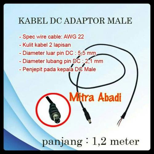 Jual Kabel Jack DC Male/Cowok AWG 22 Panjang 1,2 meter - Jakarta Barat ...