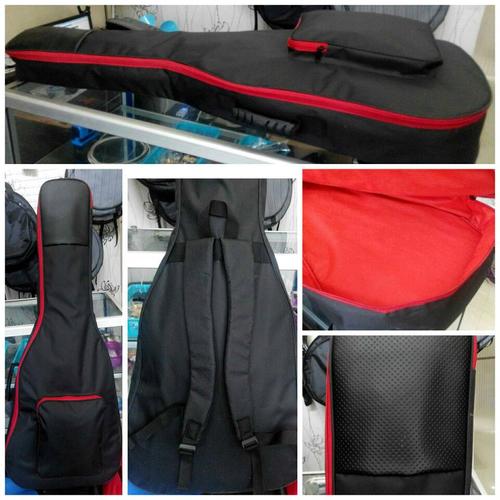 Foto Produk Tas gitar / softcase gitar akustik hitam - merah dari DELAPAN MUSIK