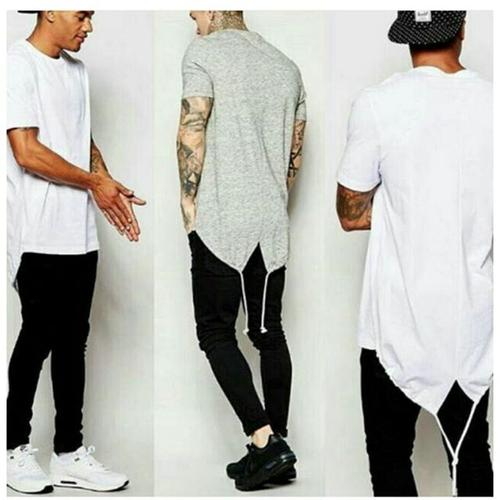 kaos Longline T-Shirt back rope - Hitam 