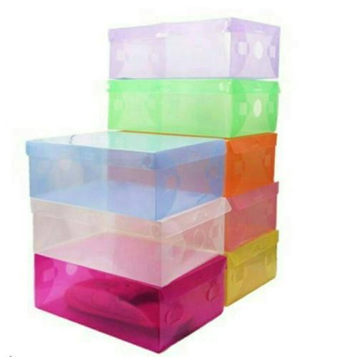 Foto Produk Box Atau Kotak Sepatu Plastik Transparan Warna Warni - HHM001 dari Mega Laris_88